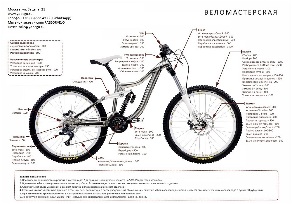 ремонт велосипеда в магазине Ябегу.рф