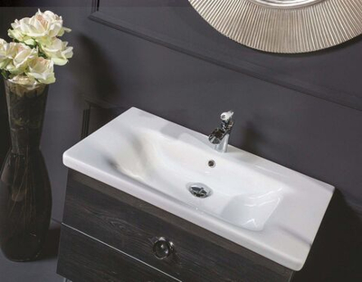 Раковина-столешница моноблок Solid Glass 80 Armadi Art 850-080 белая