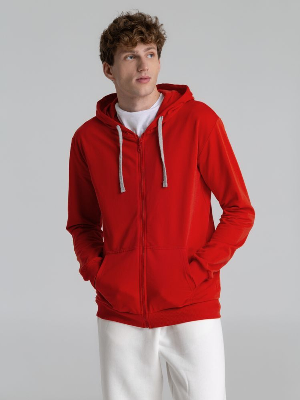 Толстовка на молнии с капюшоном Unit Siverga, красная
