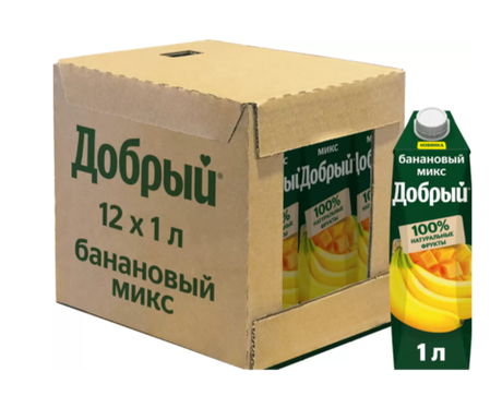 Добрый сок "Банановый Микс" 1,0 л. (12 шт. в упаковке)