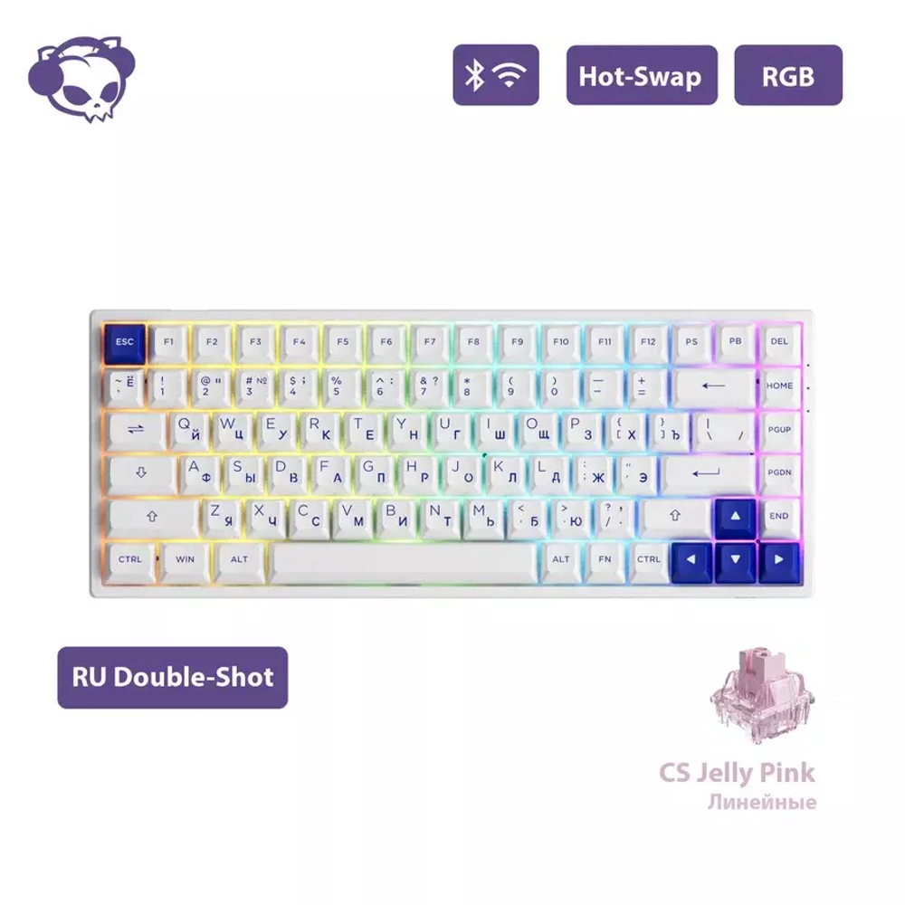 AKKO 3084B Plus Black&Gold 3 Modes RGB Hot Swap  V3 Cream Yellow Switch,ASA profile keycap