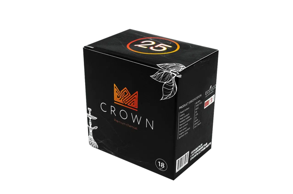 Уголь Crown 250гр 25мм 18шт