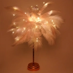 Фигура световая «Волшебное перо» 35 см 80 ламп LED на батарейках, 1 реж, USB питание, Розовый