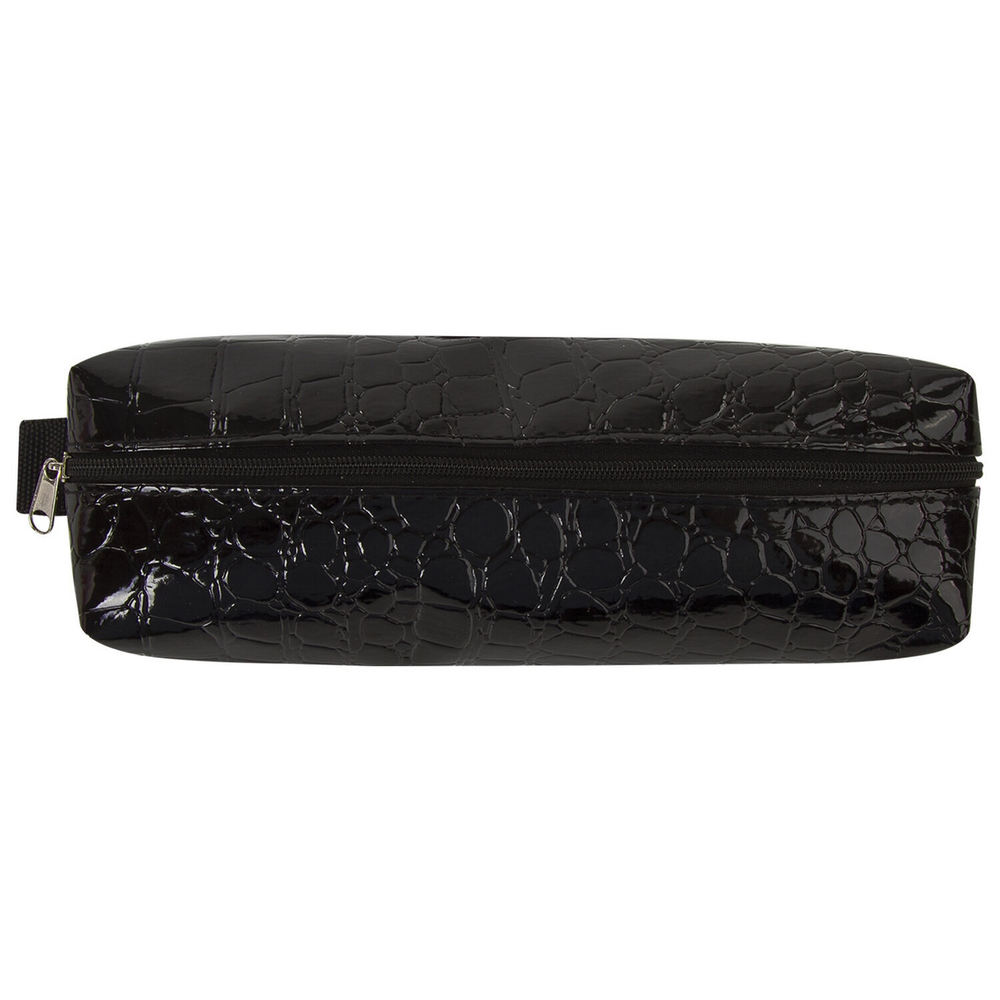 Пенал-косметичка BRAUBERG "Ultra black" "крокодиловая кожа" 20х6х4 см (3 штуки в упаковке)