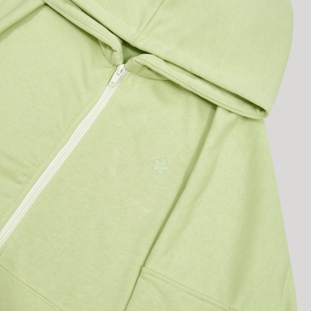 Zip-Up Hoodie LOGO White Jade