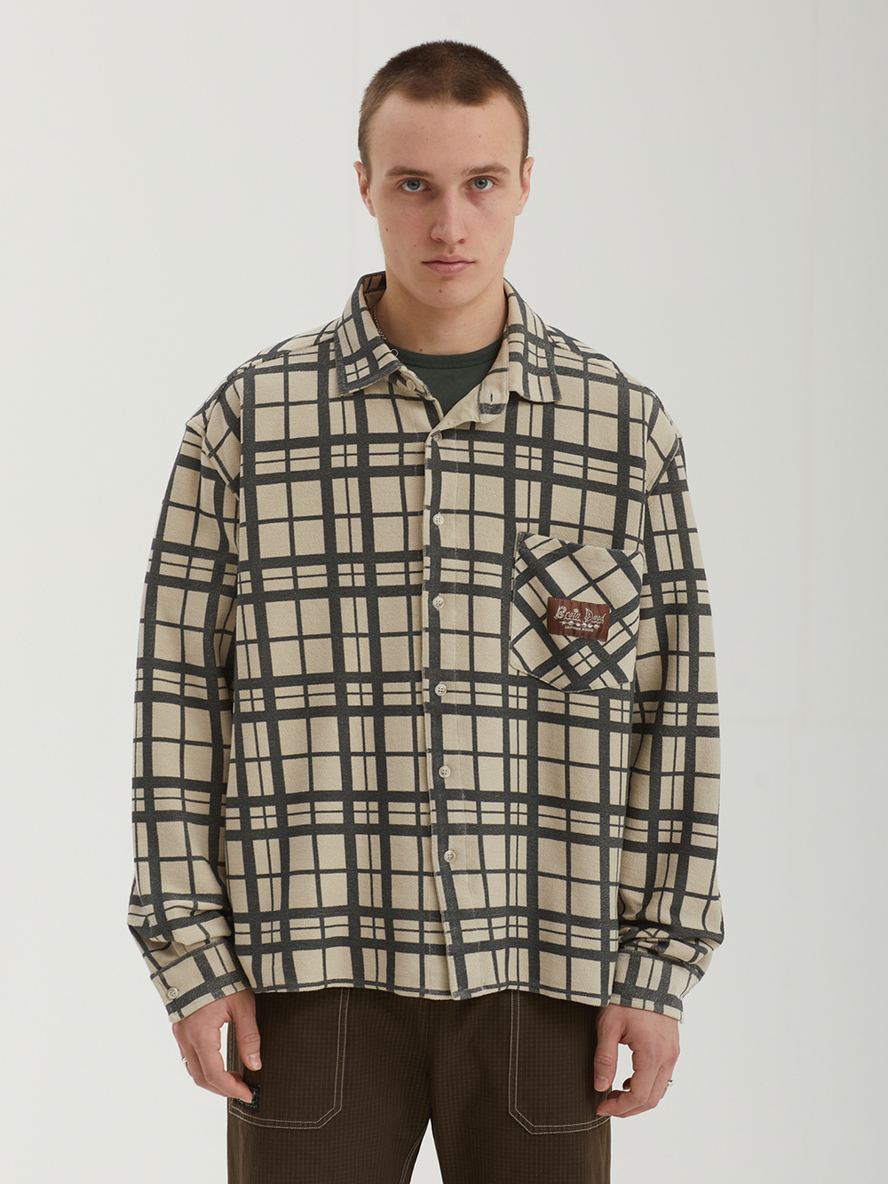 Мужская Рубашка Plaid French Terry