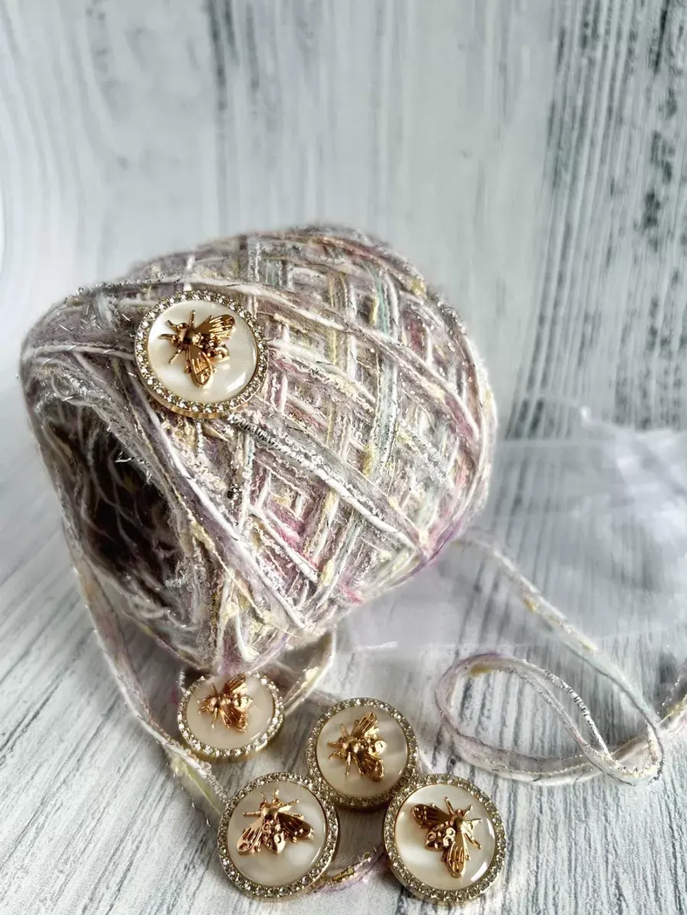 Декоративные металлические пуговицы Жуки-Пчела