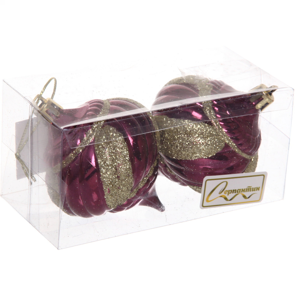 Ёлочные игрушки «Волшебная юла» 6 см (набор 2 шт), Рубин