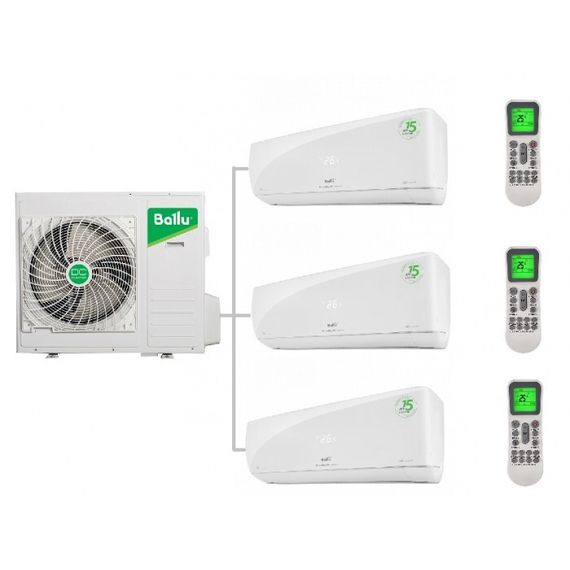 Мульти сплит система Ballu на 3 комнаты (35+35+35 кв.м) BSUI-FM