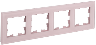 BRITE Рамка 4-местная РУ-4-2-Бр стекло розовый матовый IEK