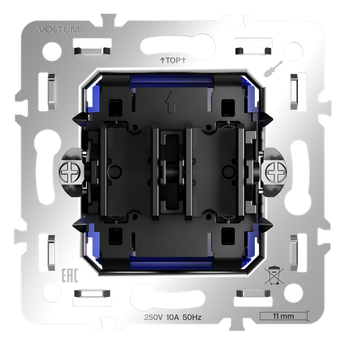 Механизм выключателя с самовозвратом двухклавишного 10А, S70
