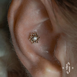 Накрутка "Somnia" - Желтое золото - White CZ