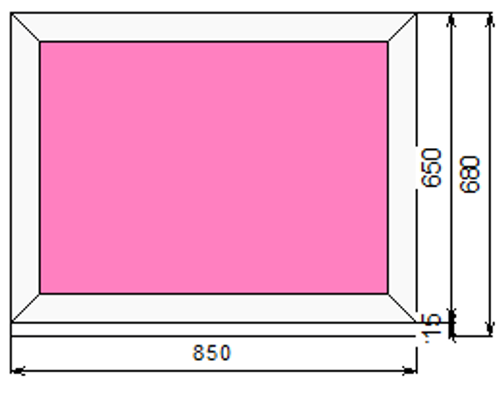 Пластиковое окно 650 х 850 ТермА Эко с глухой створкой
