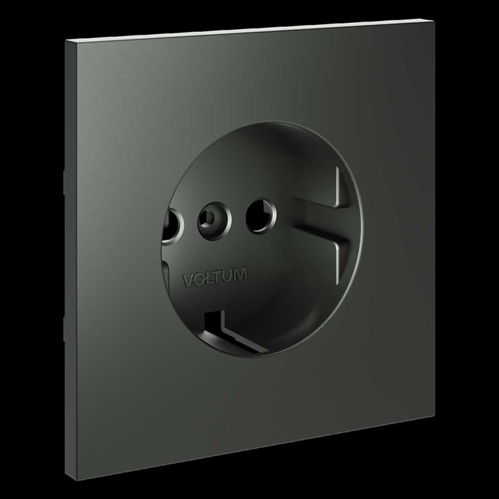 Накладка для розетки с заземлением S70 (титан) Voltum VLS000606