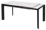 Стол М-City DISAUR Кремона (Cremona) 140 Белый мрамор матовый (Matte Statuario), керамика, Черный