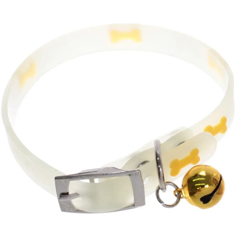 Ошейник для кошек с колокольчиком 1*30см «Neon-Кость» светящийся Ultramarine