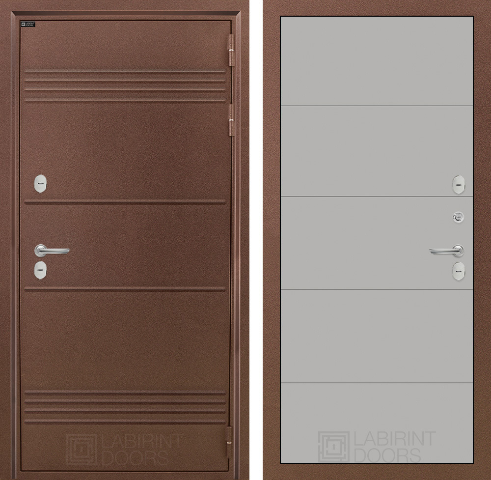 Дверь с терморазрывом входная Лабиринт Термо Лайт 13 Грей софт