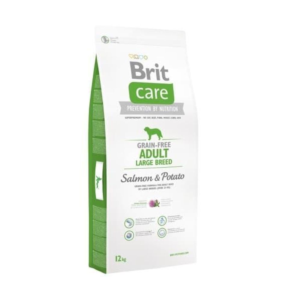 Brit Care 12кг Dog salmon large breed беззерновой корм для крупных пород собак с лососем