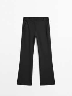 Massimo Dutti Расклешенные брюки-стрейч, черный