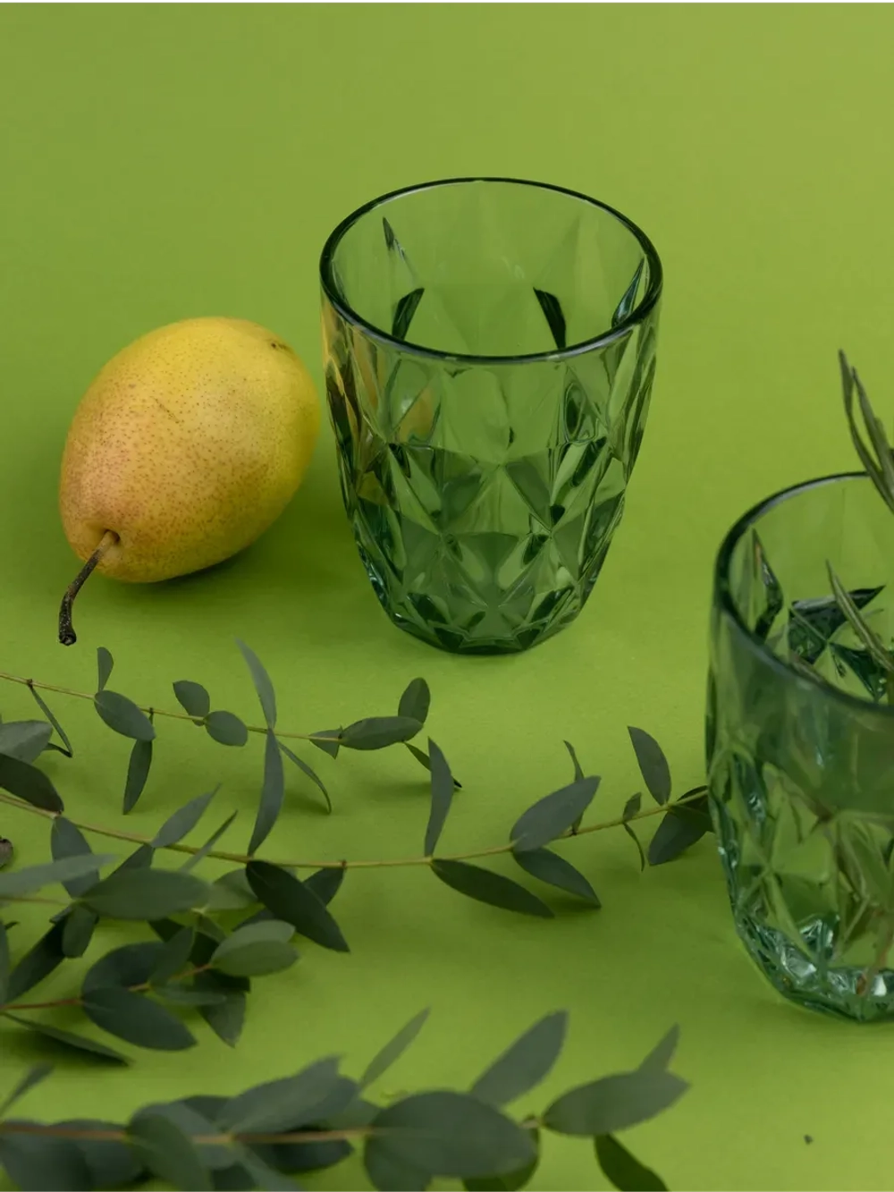 Набор стакан-тумблер для виски, 260 мл. 6 шт. Зеленые