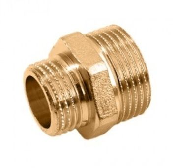 Нипель переходной Stout 1"x1/2" НР/НР с наружной резьбой латунный SFT-0003-000112