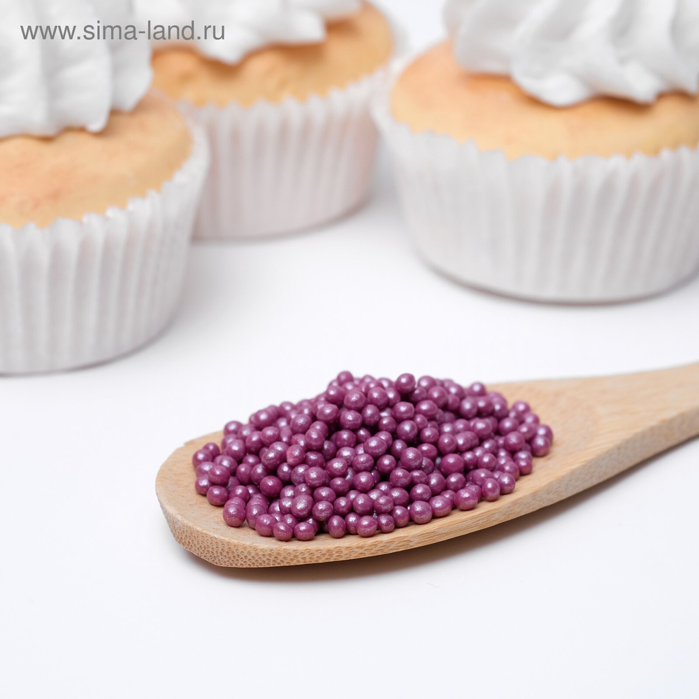 Драже рис "Жемчуг" сиреневый 2-5мм 50 гр