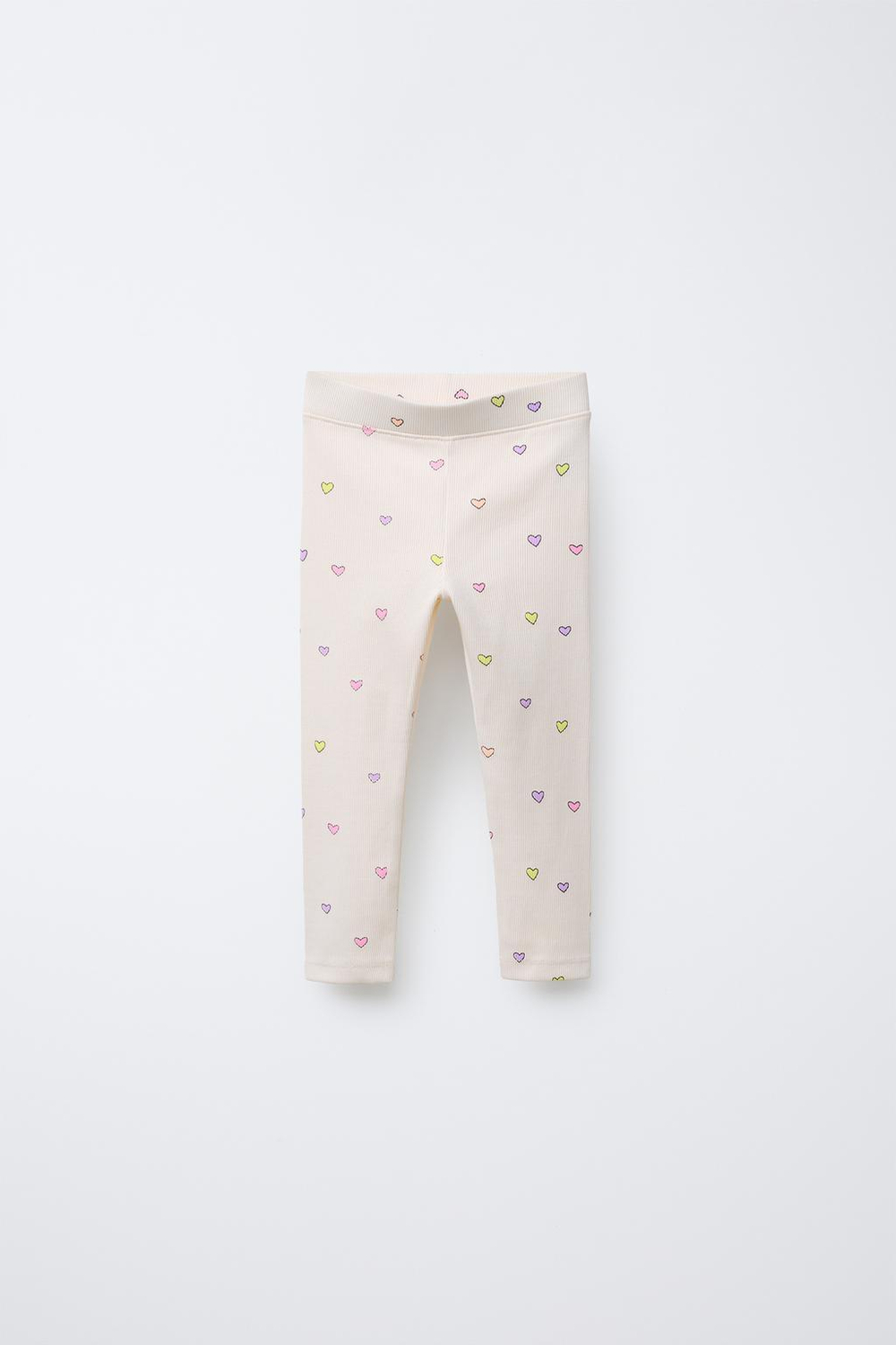 ZARA ЛЕГИНСЫ ИЗ ТКАНИ В РУБЧИК С ПРИНТОМ, ЭКРЮ