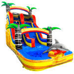 Водная горка «Волна дельфина» с бассейном, 8×3,3×5,4 м