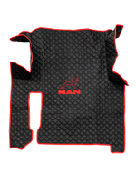 Ковры MAN TGX (автомат, механика) (экокожа, черный, красный кант, красная вышивка)