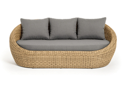 "Барселона" диван из искусственного ротанга трехместный, цвет соломенный