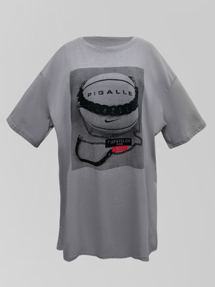 Футболка 109 удлиненная с принтом и надписью PIGALLE