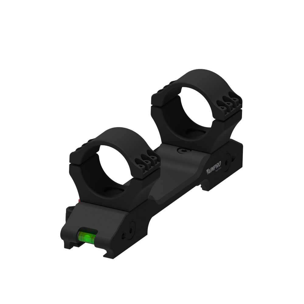 Быстросъёмный моноблочный кронштейн Aimpro на picatinny/weaver D30мм H36мм с уровнем, наклон 20 MOA
