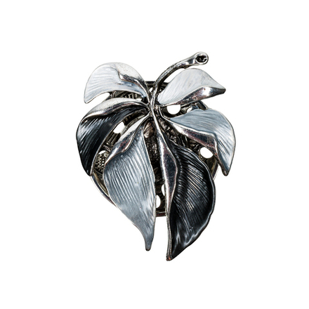 Брошь Shadore Лист резной XZ0863.2 BW/S