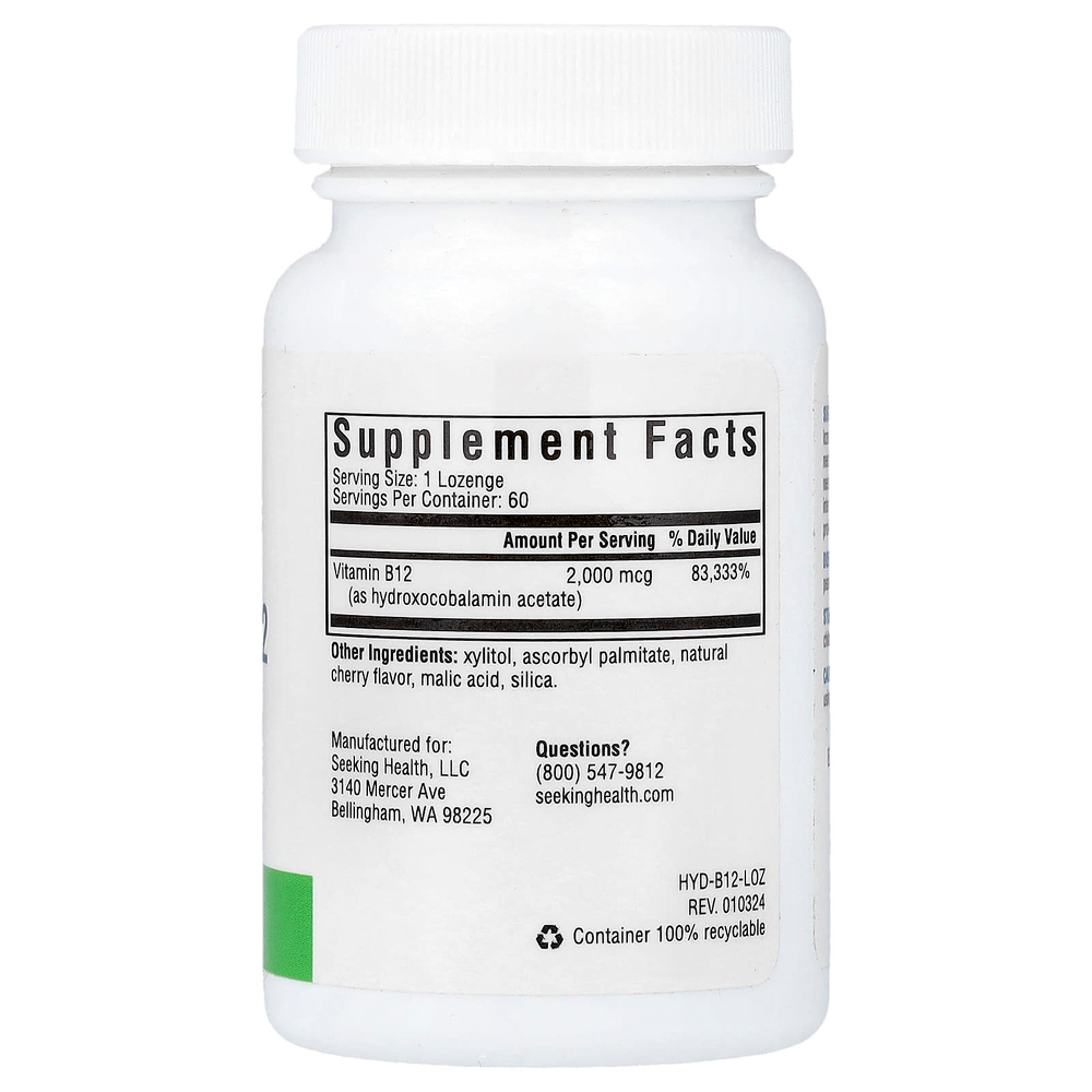 Seeking Health, Hydroxo B12, 2000 мкг, 60 пастилок