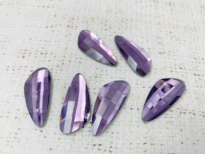 Стразы стекло клеевые, р. 3,1х1,4 см, сирень