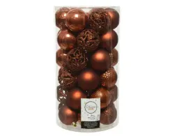 Набор пластиковых шаров Королевский 60 мм., светлый палисандр, 37 шт., Kaemingk (020899)