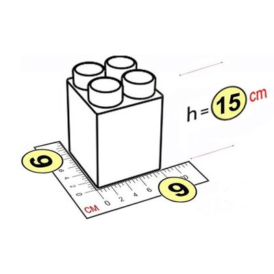 Элемент высокий 9x9x15 см для GigaBloks 7,5"