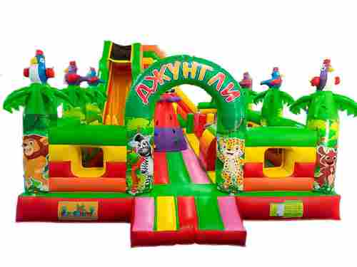 Коммерческий надувной батут "Джунгли" с горкой, 10*6*4.5 м