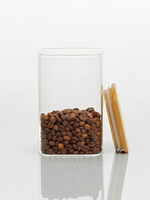 Банка стеклянная "Бриндл" с бамбуковой крышкой 800 мл