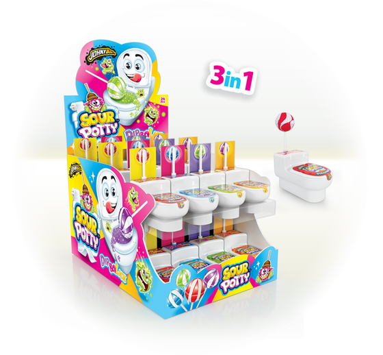 Леденец Dip n Lick Унитаз с кислой пудрой Funny DIP potty  24 шт