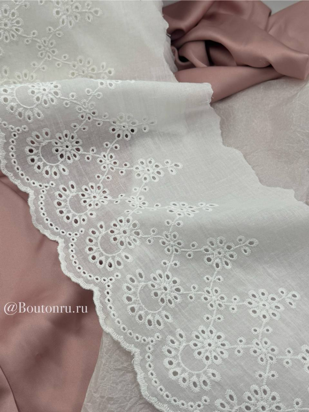 Кружево белое шитье хлопок 190 мм