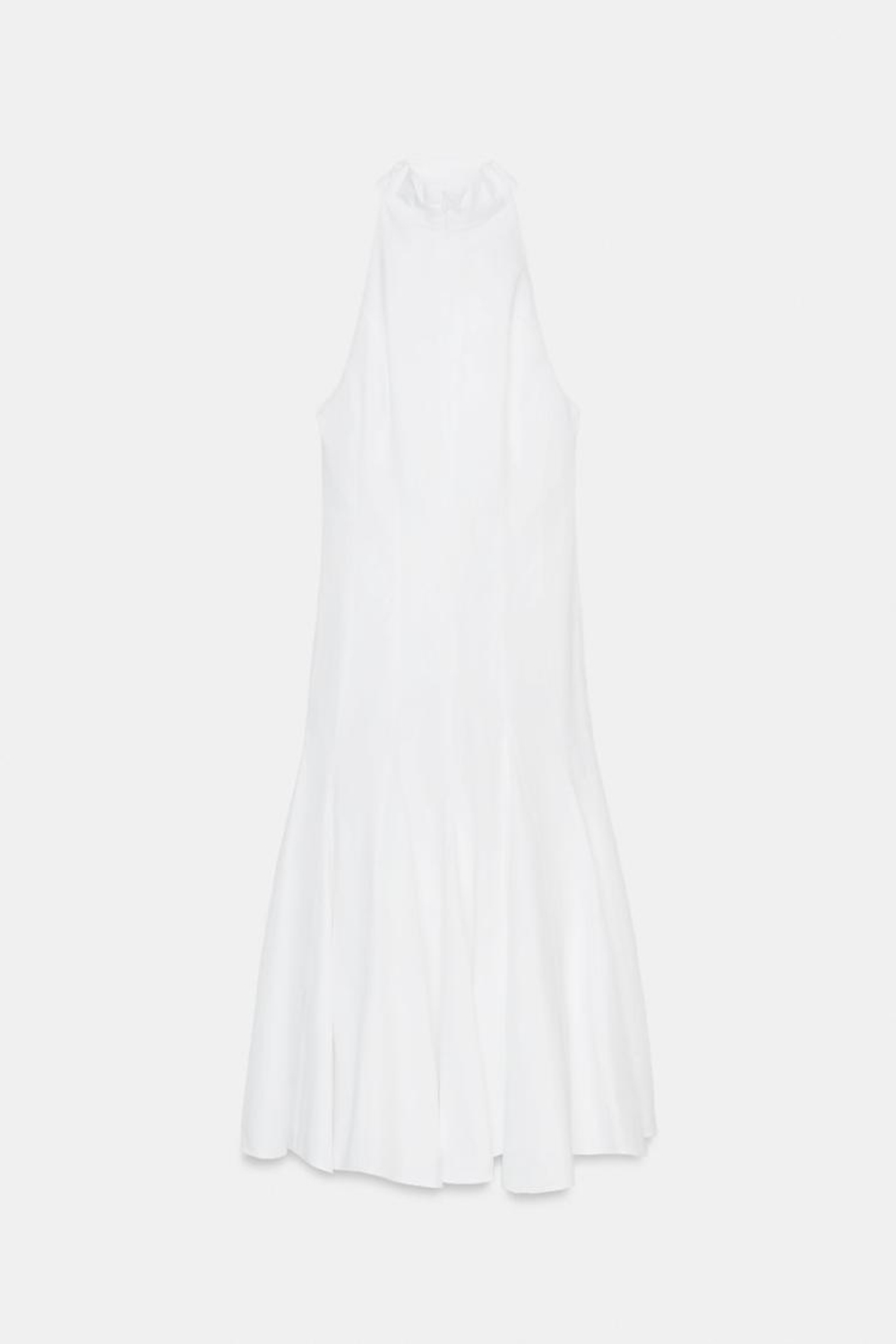 ZARA ПЛАТЬЕ МИДИ ХАЛТЕР ГОДЕ, БЕЛЫЙ