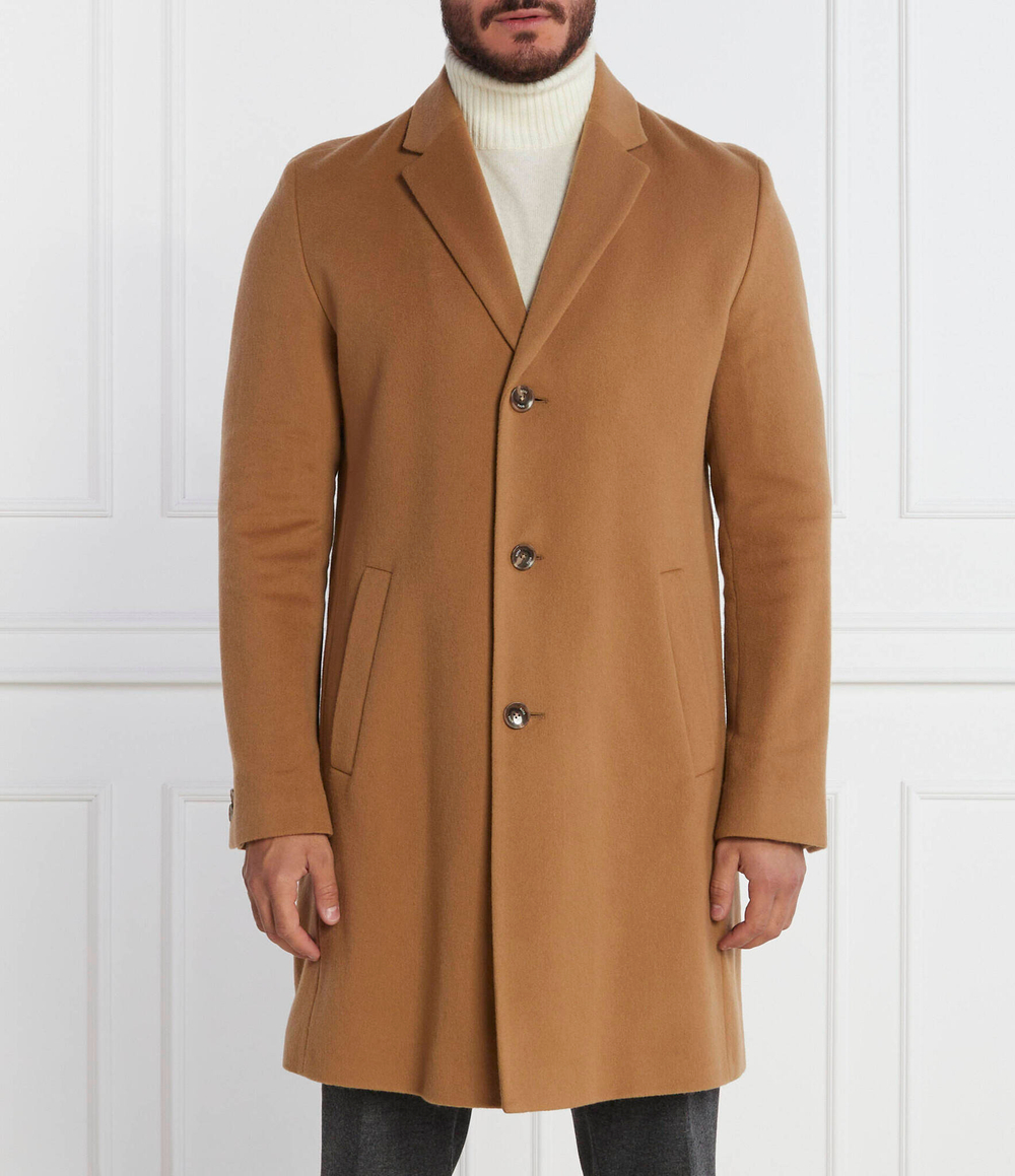 Хлопковое пальто h-hyde-c-224 BOSS BLACK - коричневый(50485199)