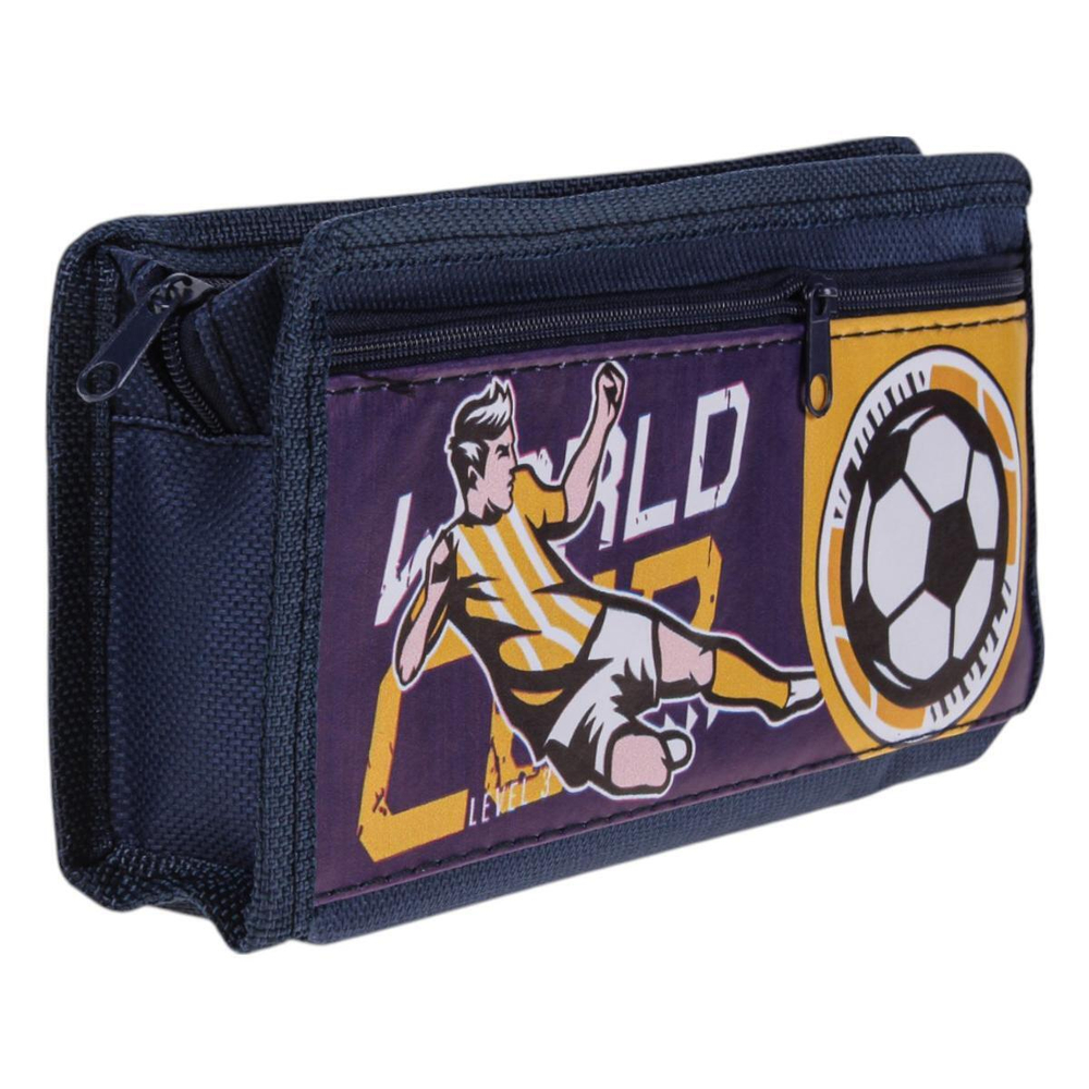 Пенал мягкий 2 отделения "Футбол" 3 цвета микс