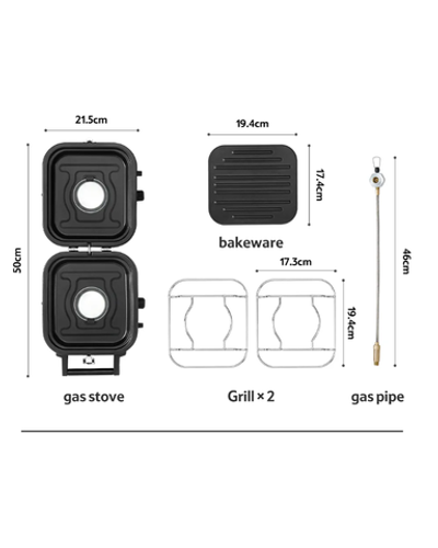 Плита газовая Naturehike, портативная, двойная, складная