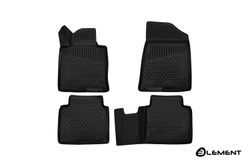 Коврики Standard, 3D в салон HYUNDAI Sonata 2017, 09/2017- , сед., 4 шт. (полиуретан, чёрные) Element.ELEMENT3D2066210