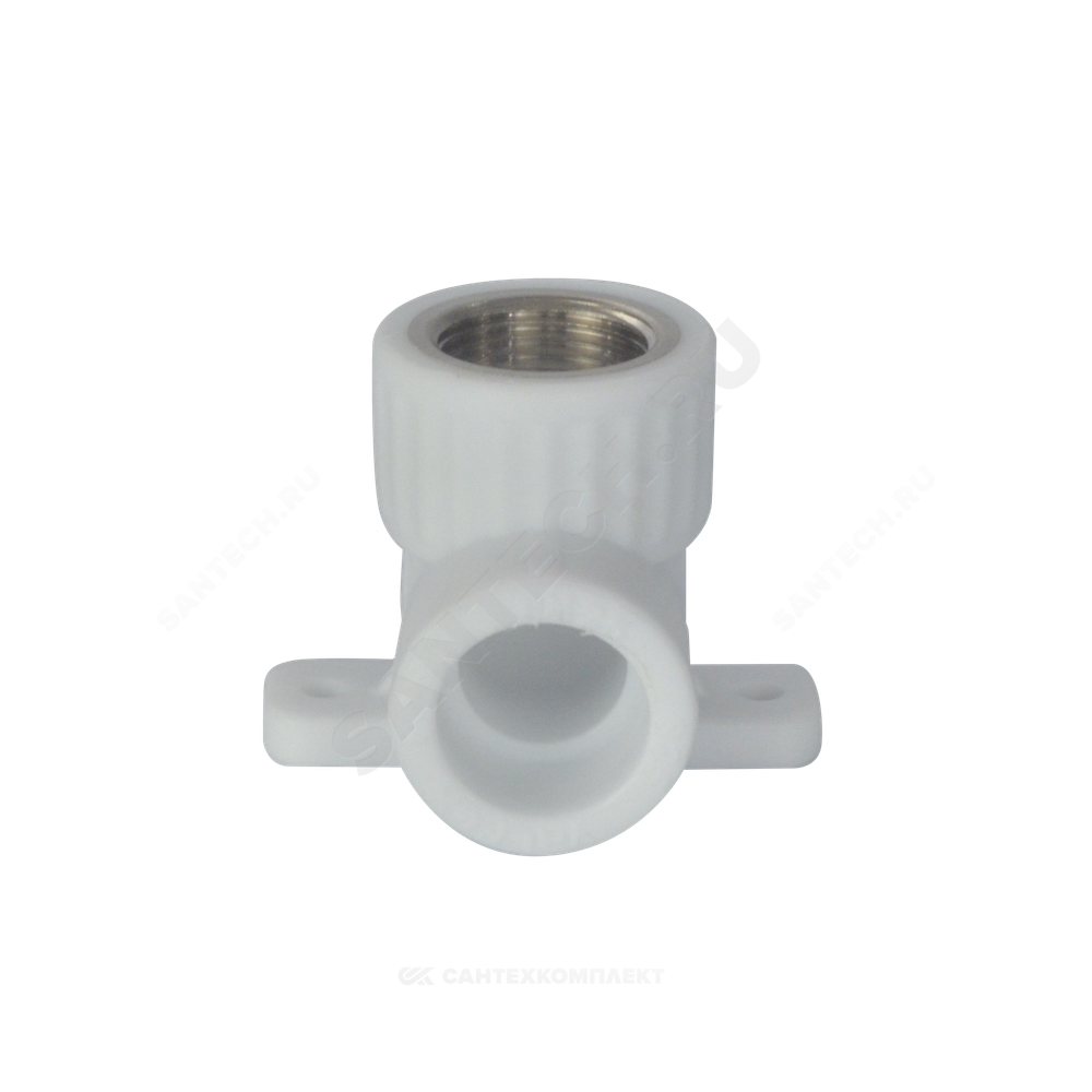 Угольник PP-R комбинированный белый Дн 20х3/4" ВР с креплением VALFEX 10120225