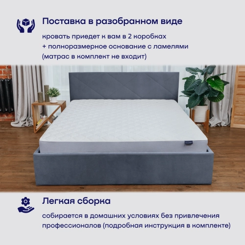 Кровать BuyRest (велюр, с ПМ)