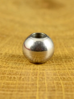 Бусина круглая ШАР 10 штук серебро