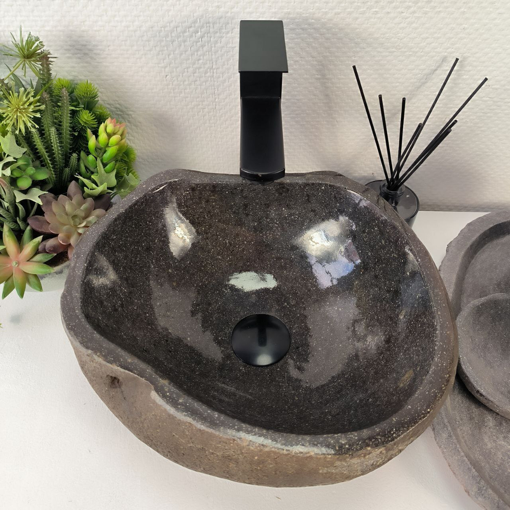 Раковина из речного камня RS-64885 37*33*15 0855
